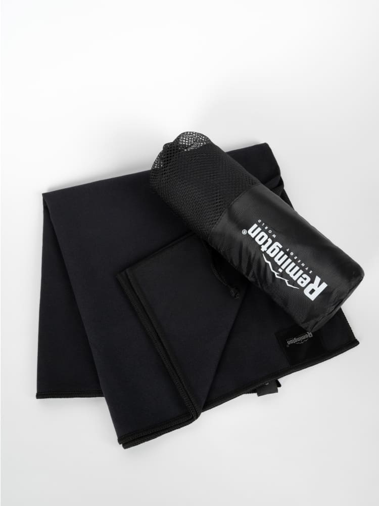 Полотенце Remington из микрофибры, 150*75 см, цвет чёрный, в сетчатом мешке