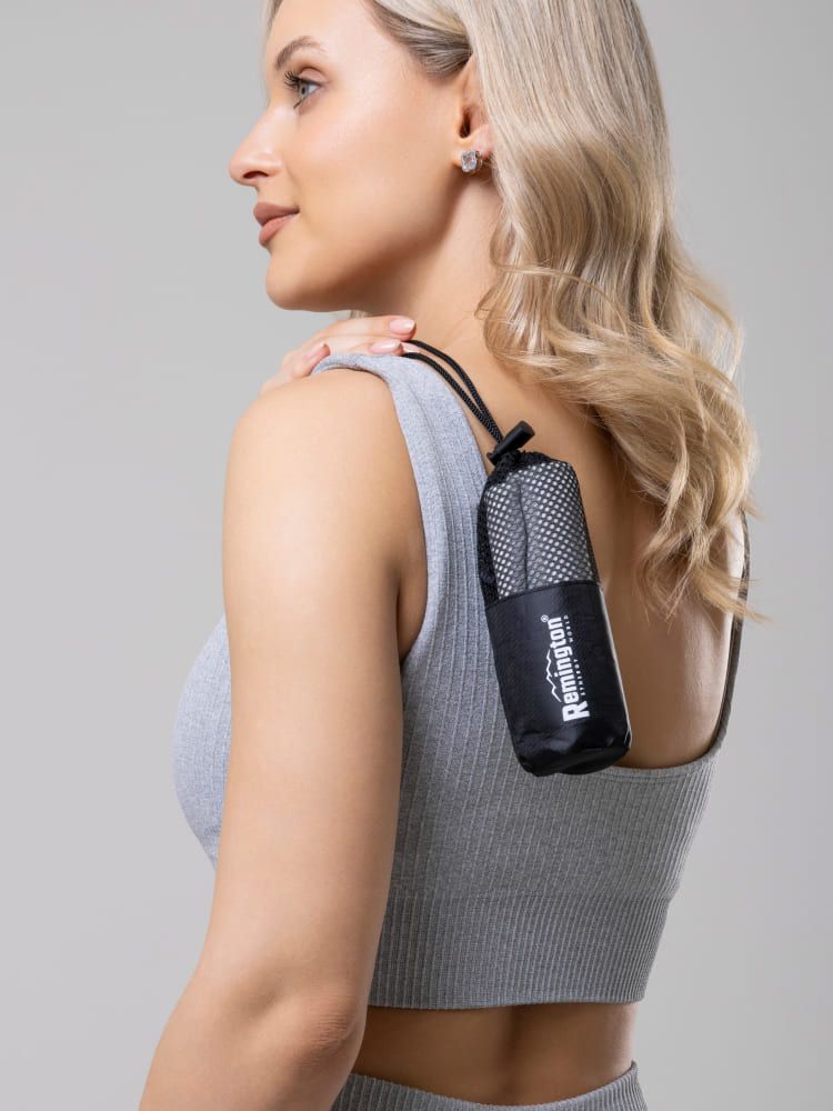 Полотенце Remington из микрофибры, 50*30 см, цвет серый, в сетчатом мешке