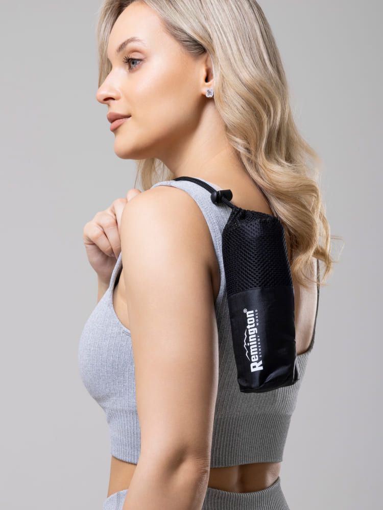 Полотенце Remington из микрофибры, 100*50 см, цвет чёрный, в сетчатом мешке