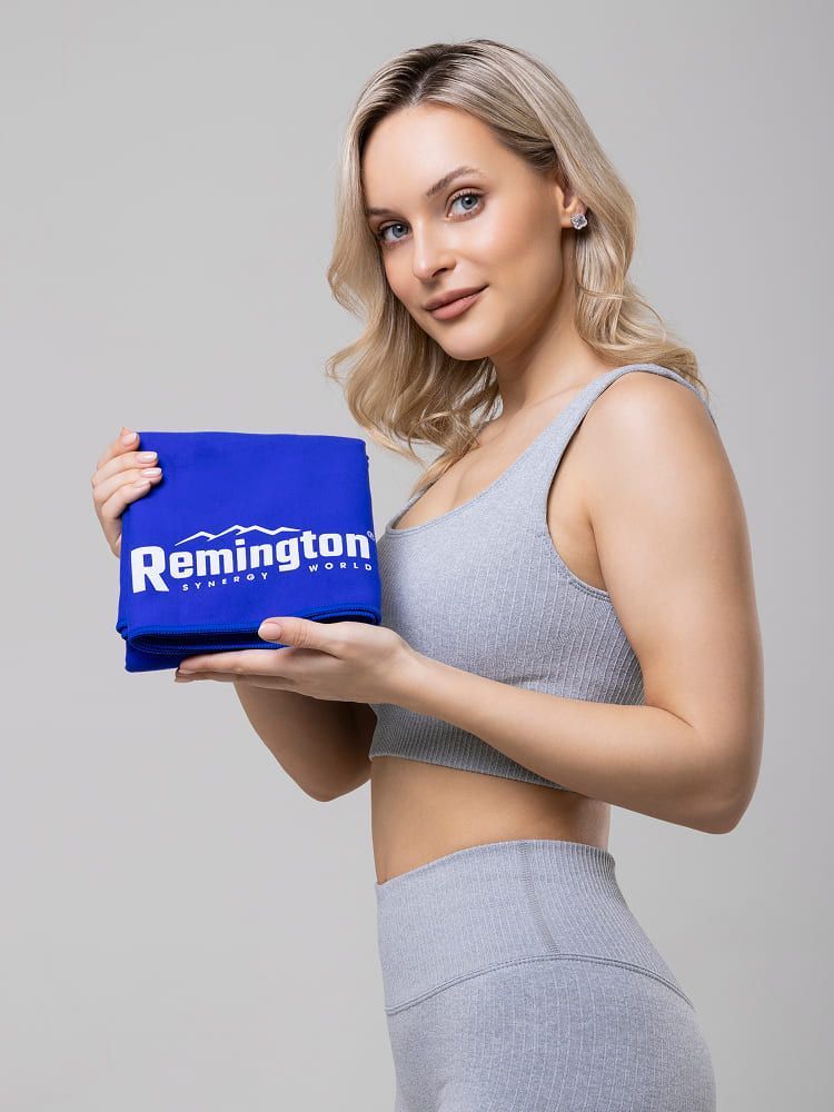 Полотенце Remington из микрофибры, 150*75 см, цвет синий, в сетчатом мешке