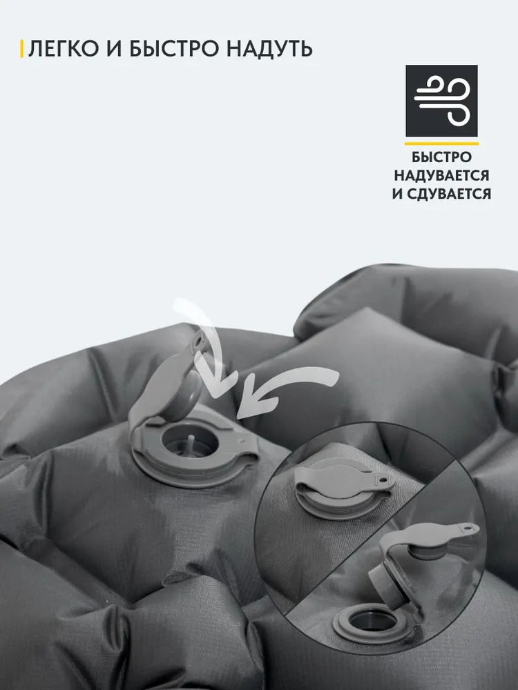 Надувной двуспальный ультралегкий коврик Remington 190x120x5,5 (слоновая кость)