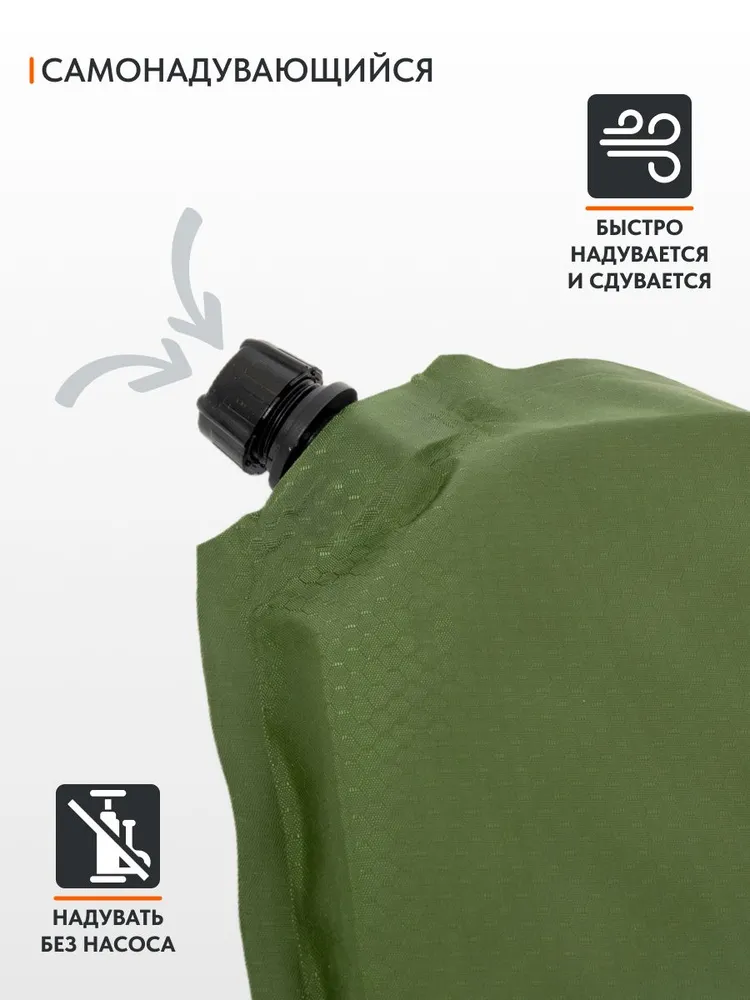 Самонадувающийся коврик Remington 200x66x5  (зеленый)