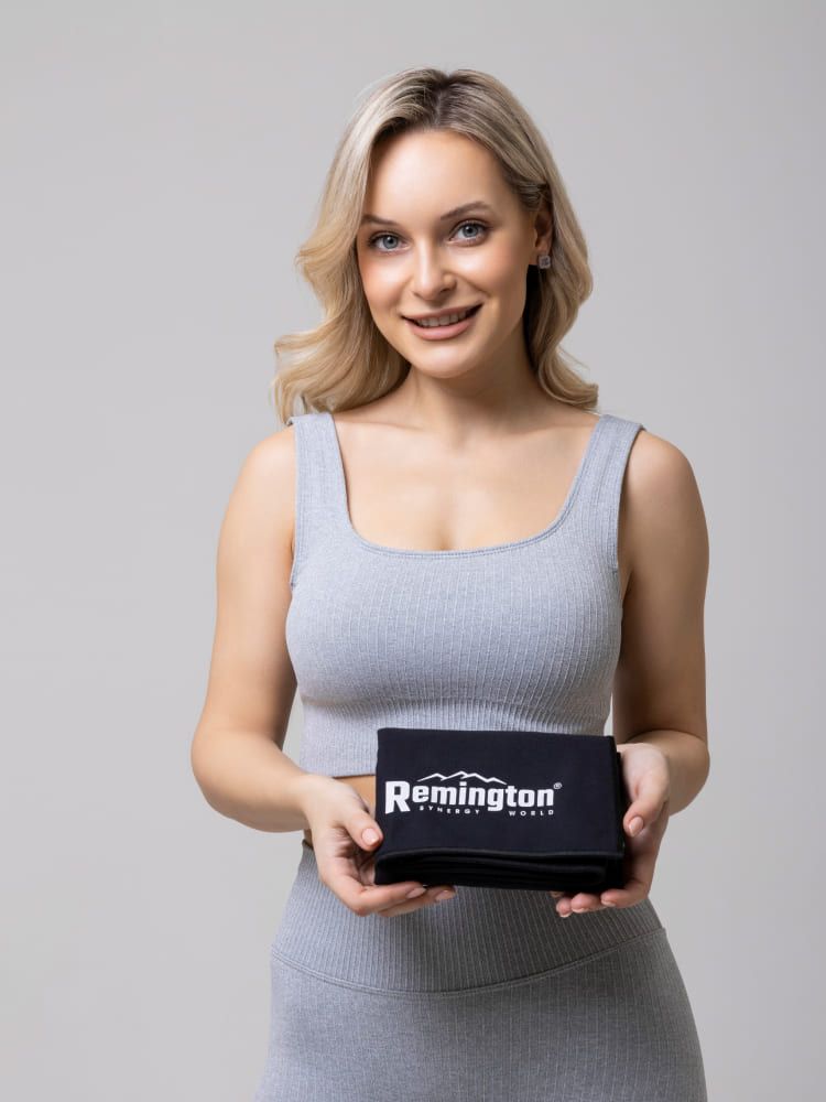 Полотенце Remington из микрофибры, 100*50 см, цвет чёрный, в сетчатом мешке