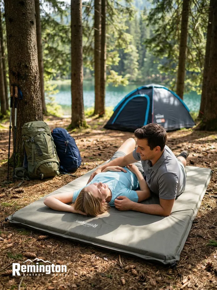 Двуспальный самонадувающийся коврик Remington 200x130x5 (черно-серый)