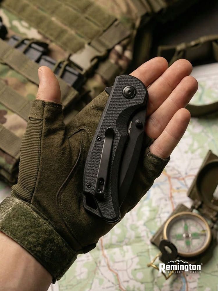 Нож складной туристический Remington Whisper Black