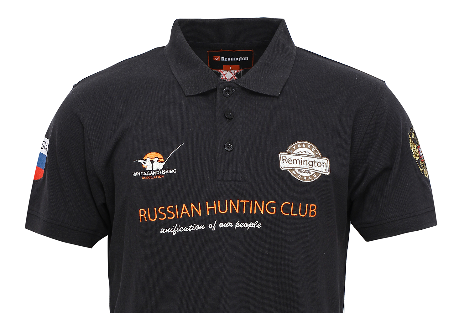 Футболка Remington Men’s Short Sleeve Polo Black R- Neck Tshirt