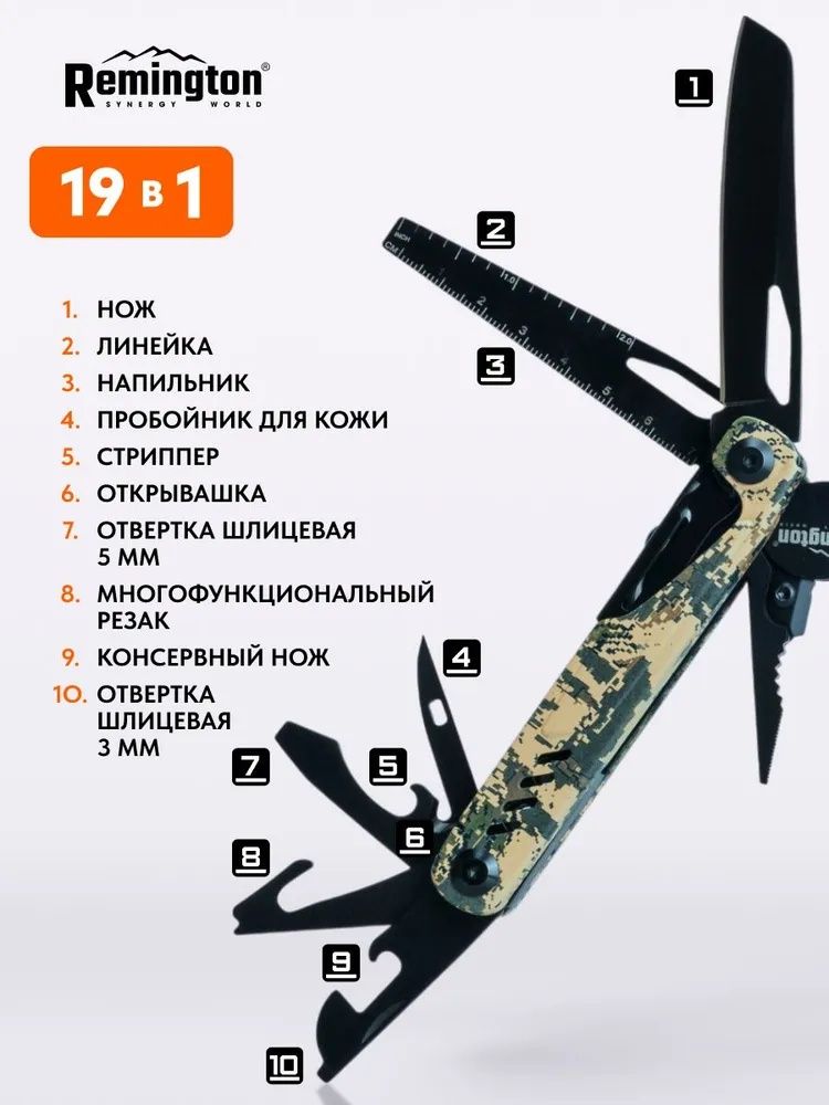 Мультитул тактический Remington MultiEdge 19 в 1