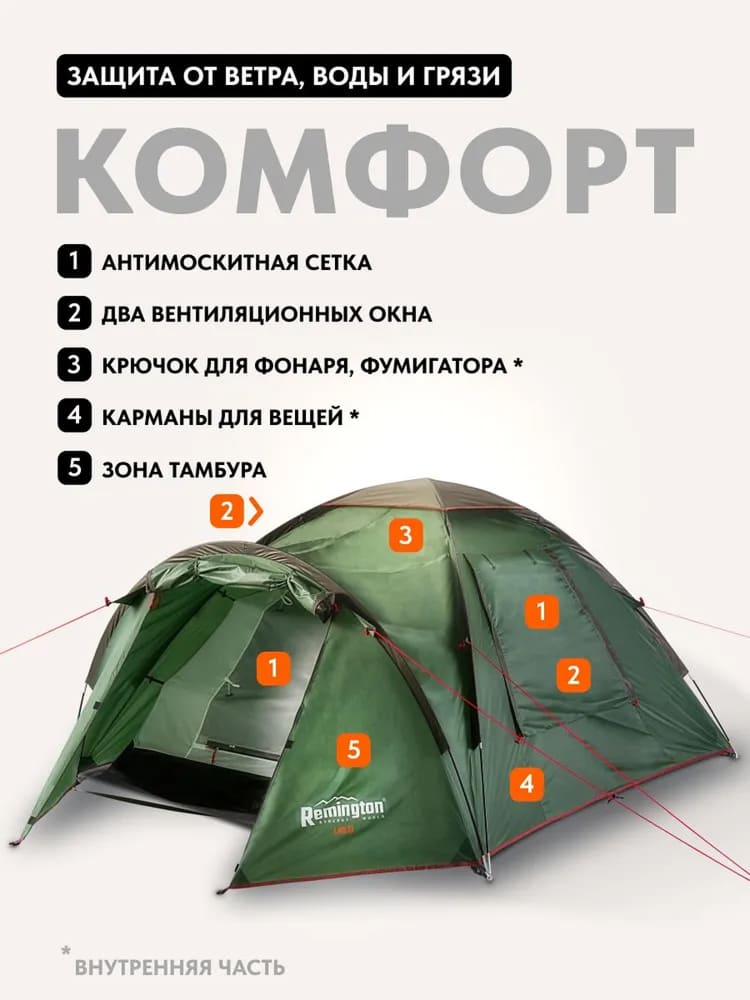 Палатка туристическая Remington Lair III, 3-х местная