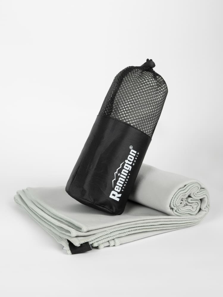 Полотенце Remington из микрофибры, 100*50 см, цвет серый, в сетчатом мешке