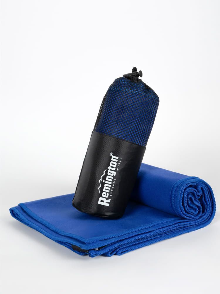 Полотенце Remington из микрофибры, 100*50 см, цвет синий, в сетчатом мешке
