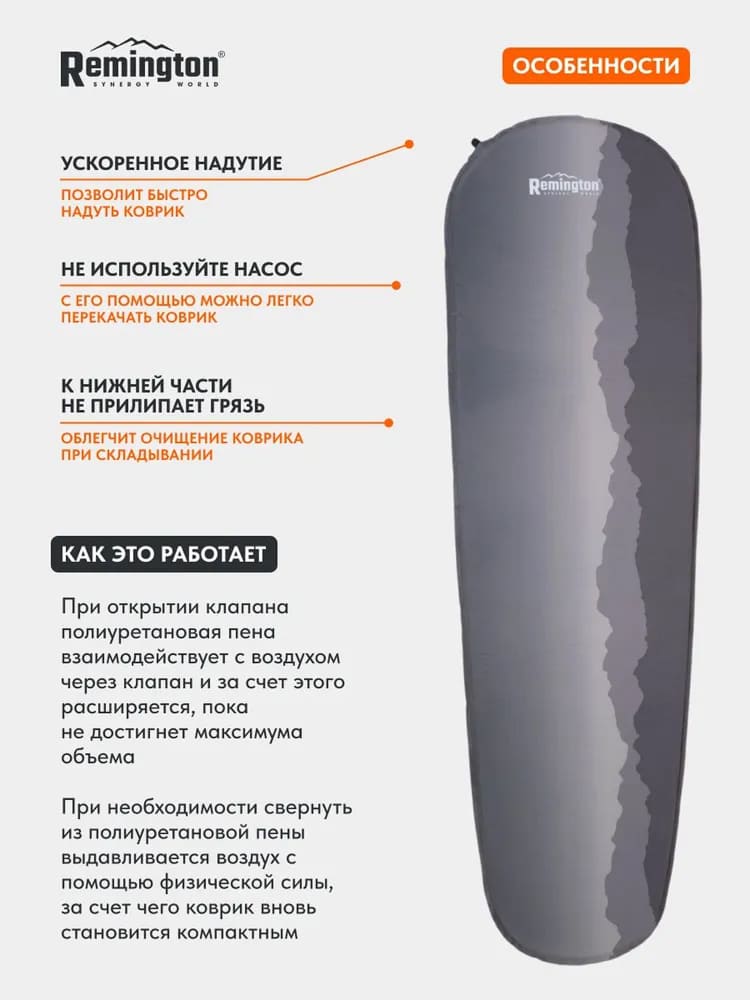 Самонадувающийся коврик Remington 183x51x3,0 (светло-синий)