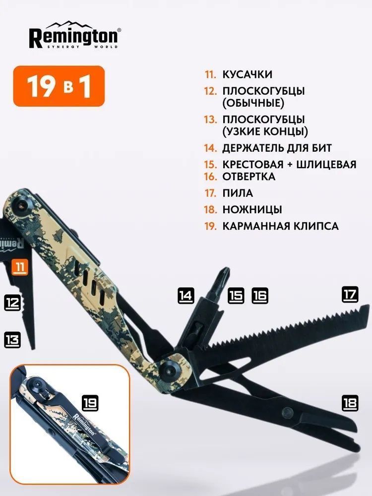 Мультитул тактический Remington MultiEdge 19 в 1