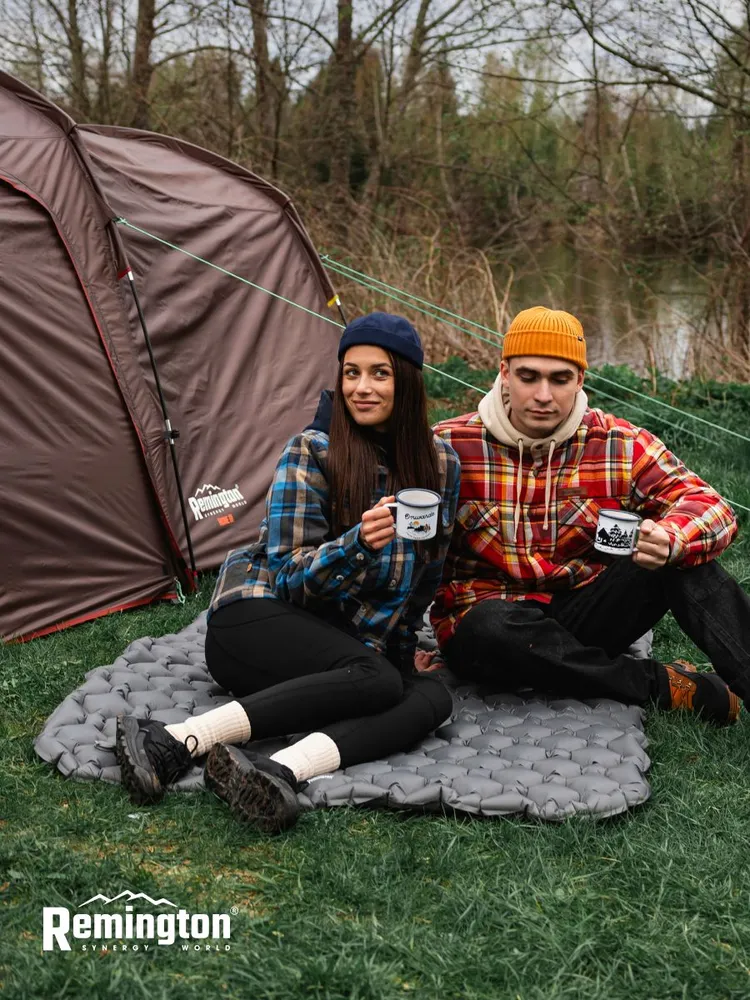 Надувной двуспальный ультралегкий коврик Remington 190x120x5,5 (слоновая кость)