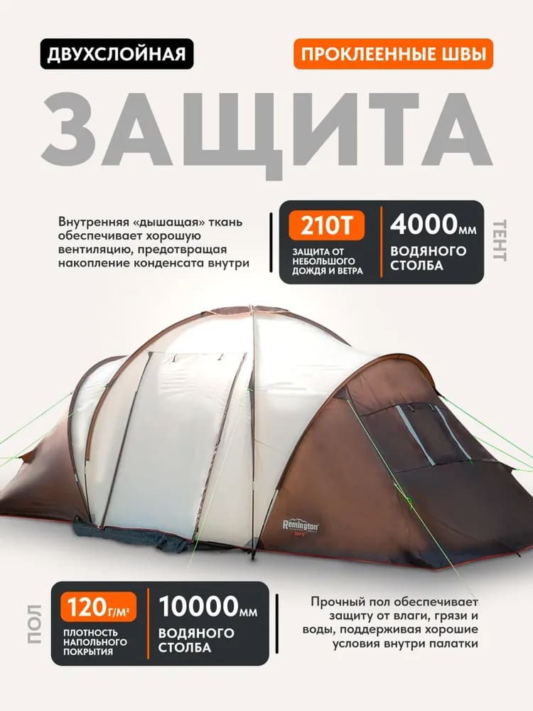 Палатка туристическая Remington Camp IV, 4-х местная
