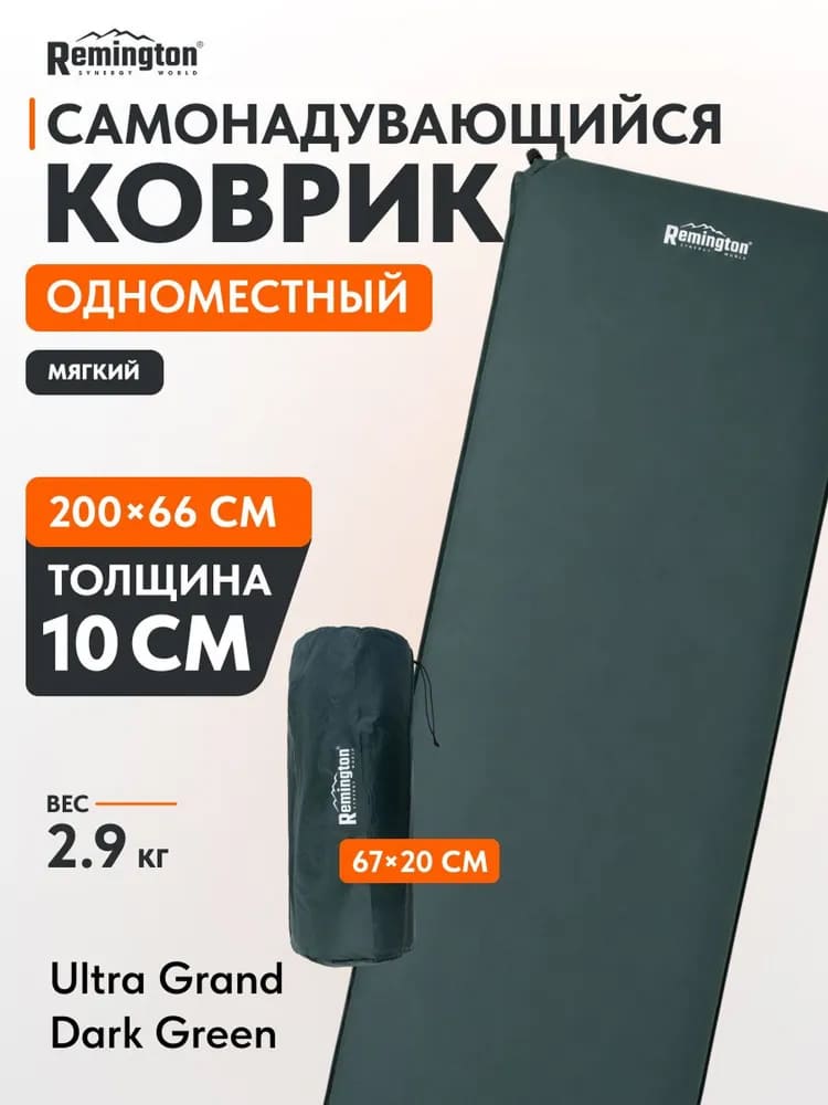 Самонадувающийся коврик Remington 200x66x10 (бирюзовый)