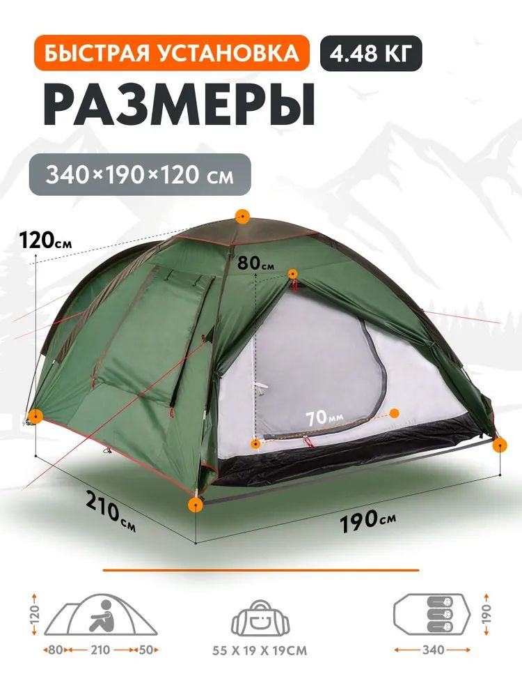 Палатка туристическая Remington Lair III, 3-х местная