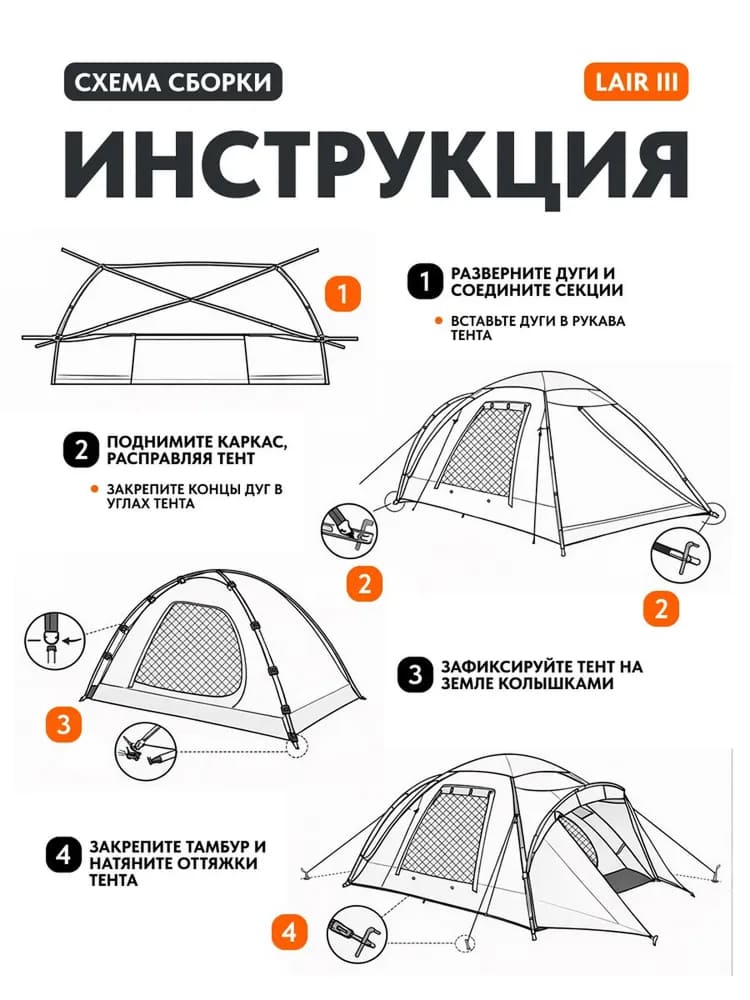 Палатка туристическая Remington Lair III, 3-х местная