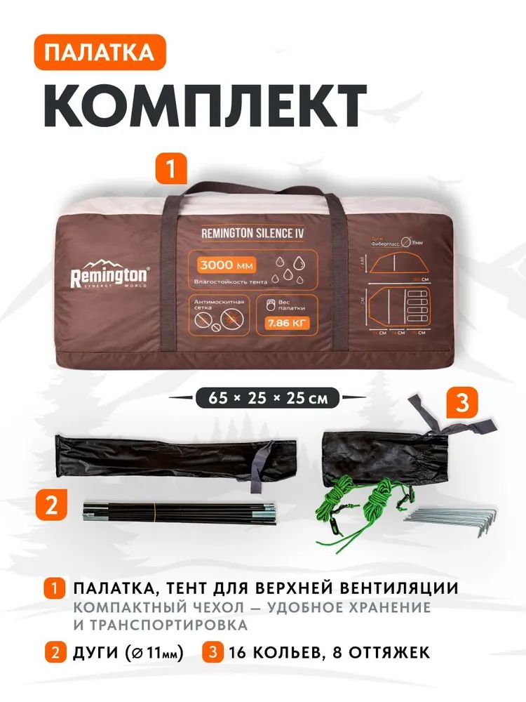 Палатка туристическая Remington Silence IV, 4-х местная