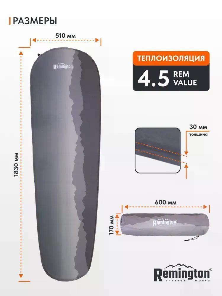 Самонадувающийся коврик Remington 183x51x3,0 (светло-синий)