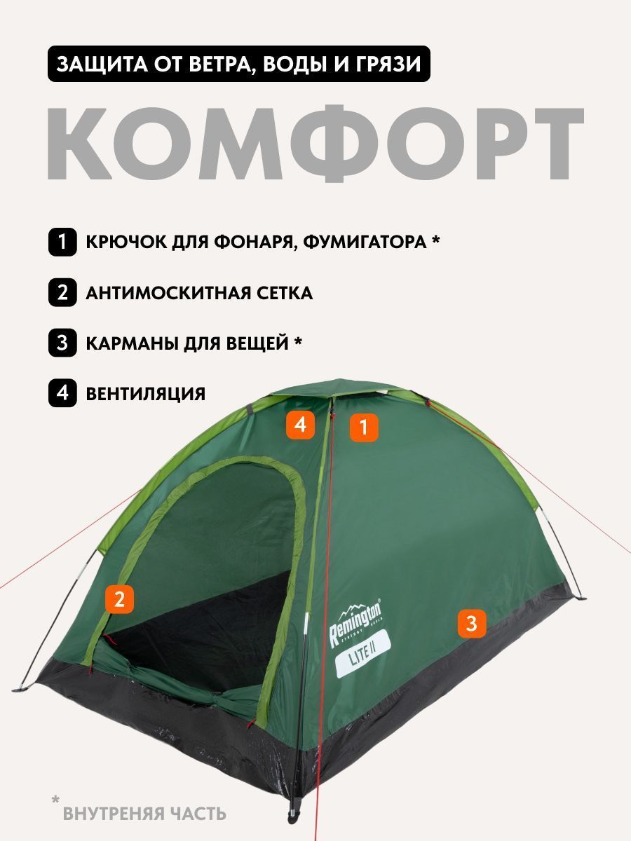 Палатка туристическая 2-местная Remington Lite II Dark green