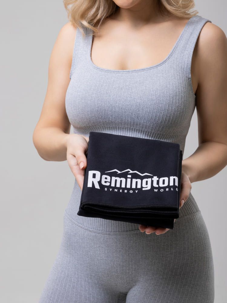 Полотенце Remington из микрофибры, 150*75 см, цвет чёрный, в сетчатом мешке