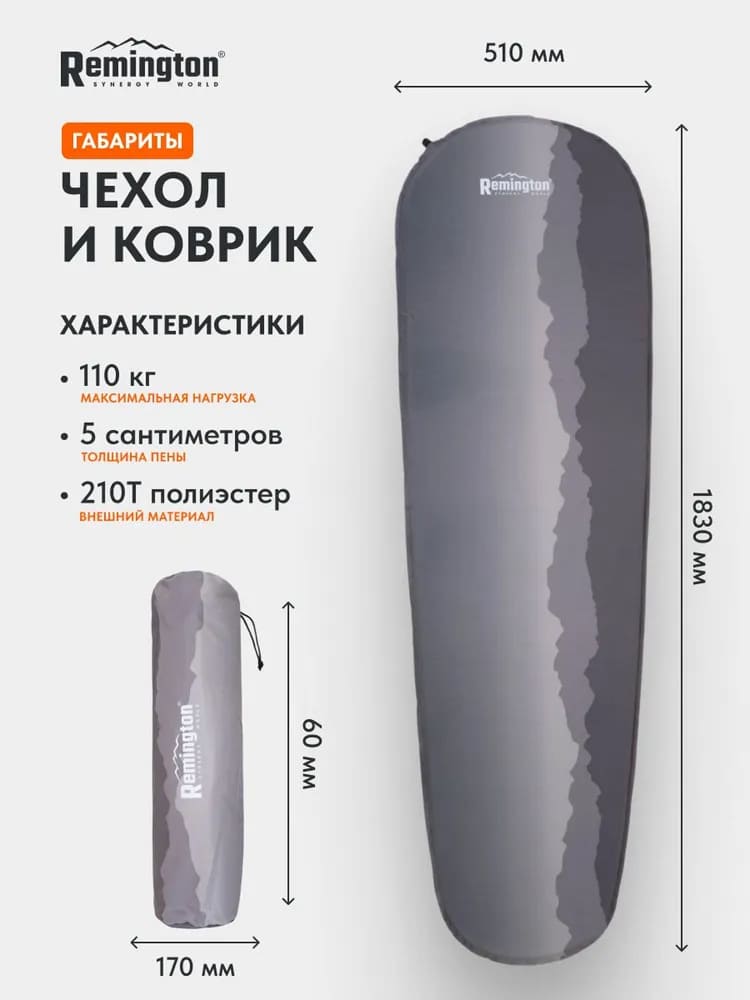 Самонадувающийся коврик Remington 183x51x3,0 (светло-синий)
