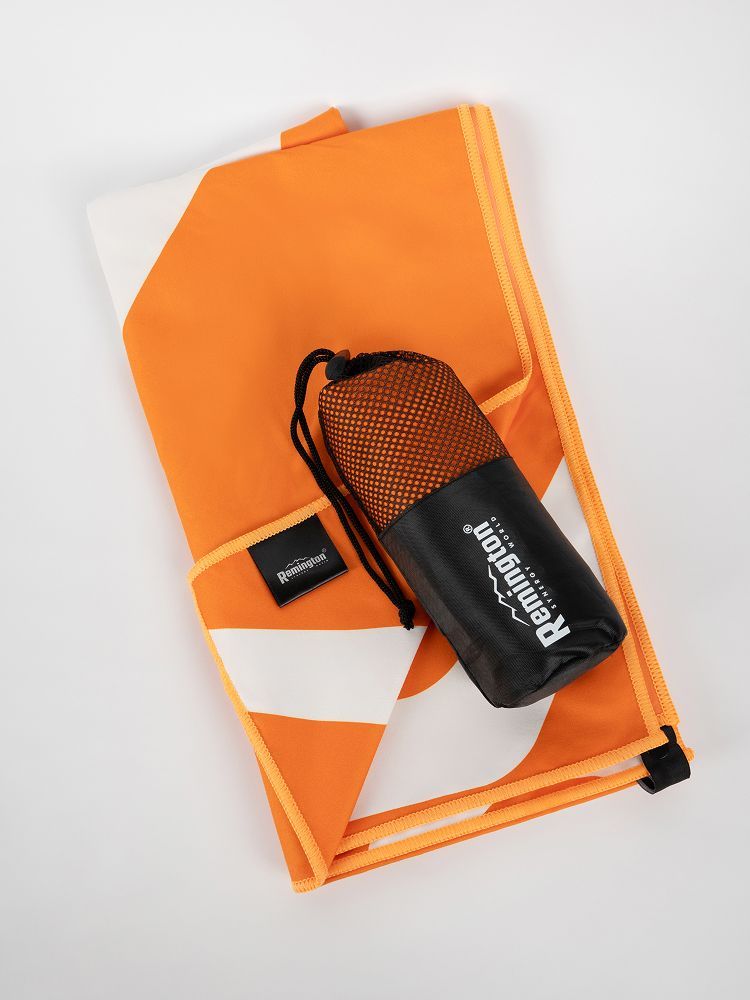 Полотенце Remington из микрофибры, 100*50 см, цвет оранжевый, в сетчатом мешке