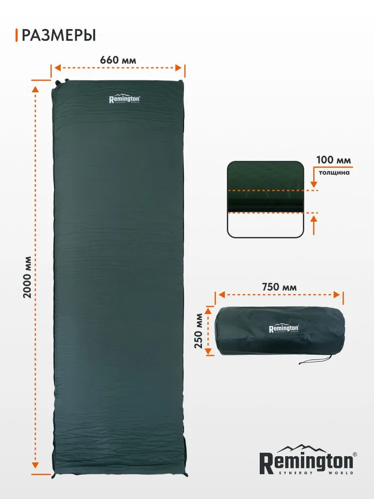 Самонадувающийся коврик Remington 200x66x10 (бирюзовый)