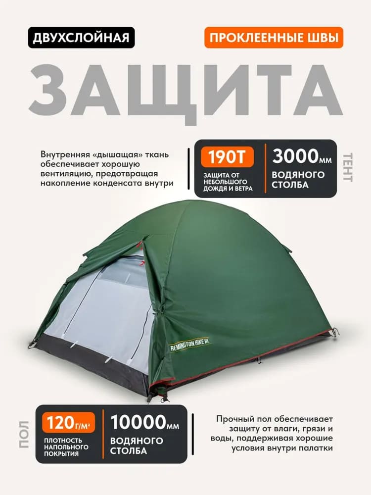 Палатка туристическая Remington Hike III, 3-х местная