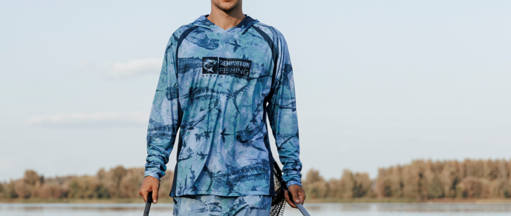 Как защититься от солнца и жары во время рыбалки летом? Футболка (джерси) Remington Fishing Breeze Blue