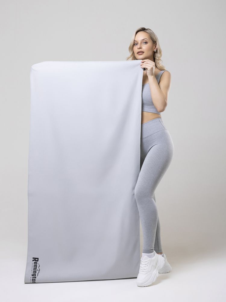 Полотенце Remington из микрофибры, 100*50 см, цвет серый, в сетчатом мешке