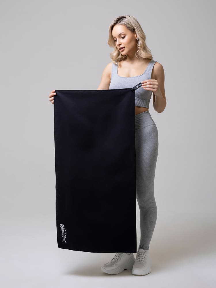 Полотенце Remington из микрофибры, 100*50 см, цвет чёрный, в резиновой коробке