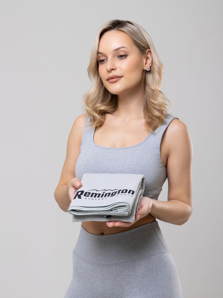 Полотенце Remington из микрофибры, 150*75 см, цвет серый, в сетчатом мешке