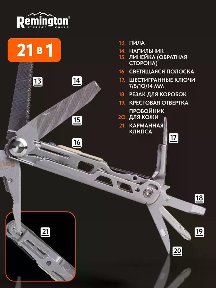 Мультитул тактический Remington MaxEdge 21 в 1