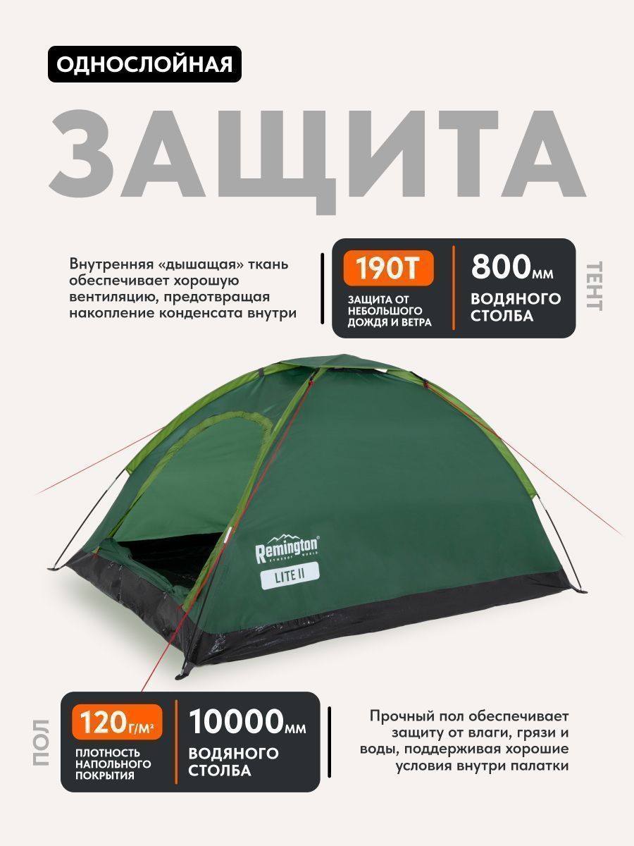Палатка туристическая 2-местная Remington Lite II Dark green
