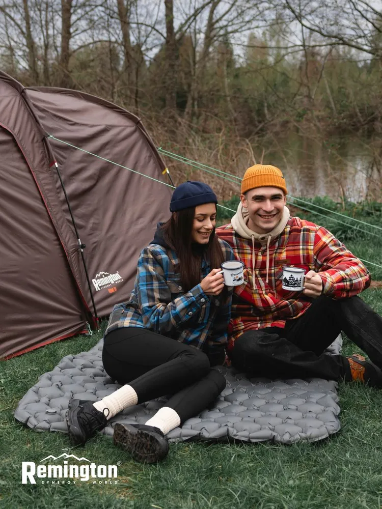 Надувной двуспальный ультралегкий коврик Remington 190x120x5,5 (слоновая кость)