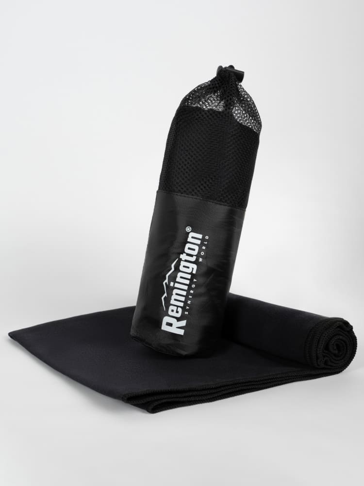 Полотенце Remington из микрофибры, 150*75 см, цвет чёрный, в сетчатом мешке