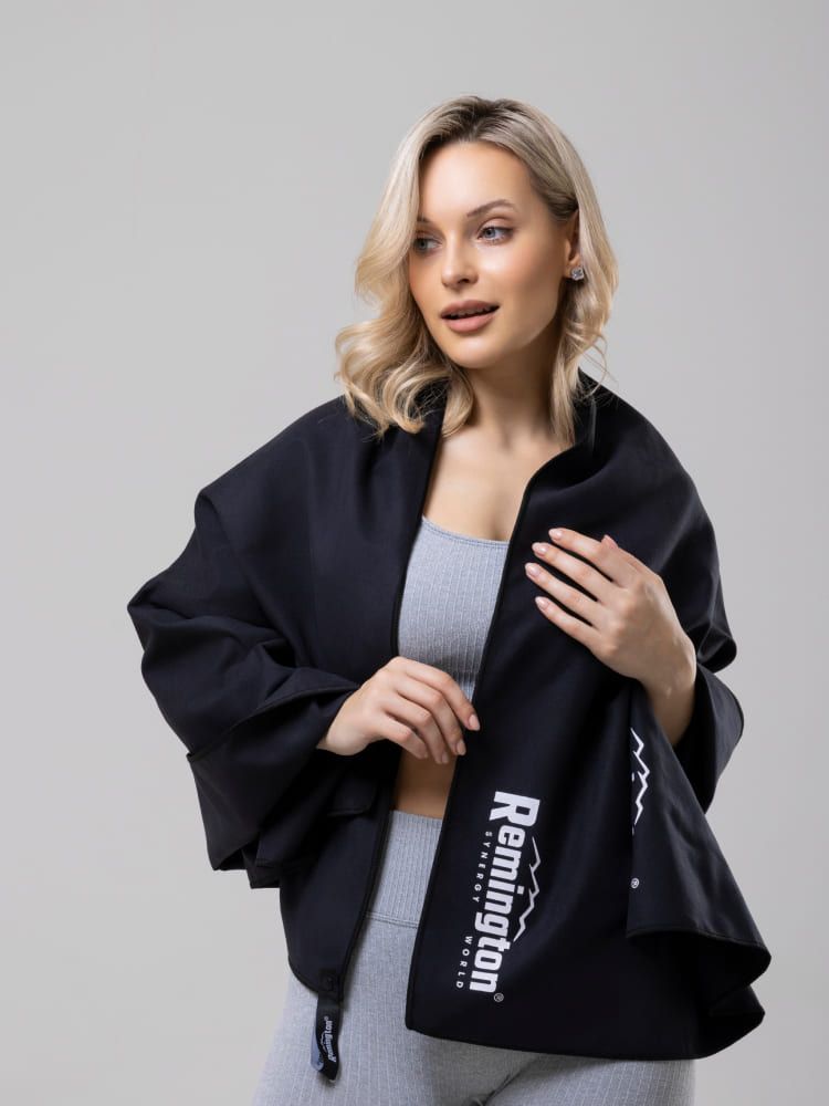 Полотенце Remington из микрофибры, 150*75 см, цвет чёрный, в резиновой коробке