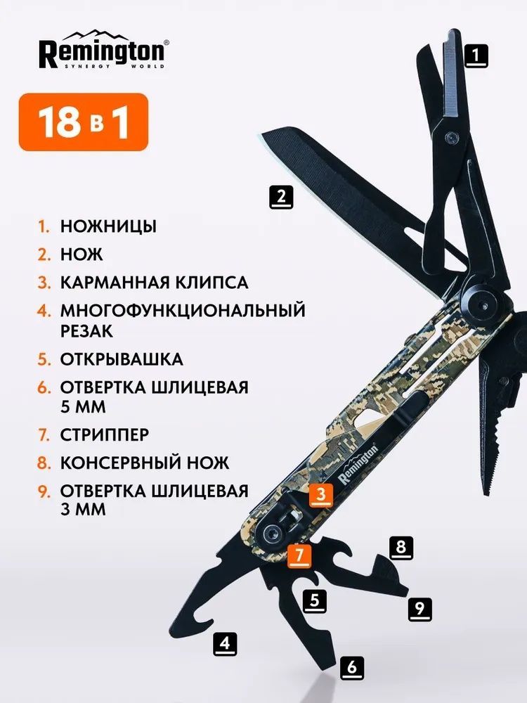 Мультитул тактический Remington ActionTool 18 в 1