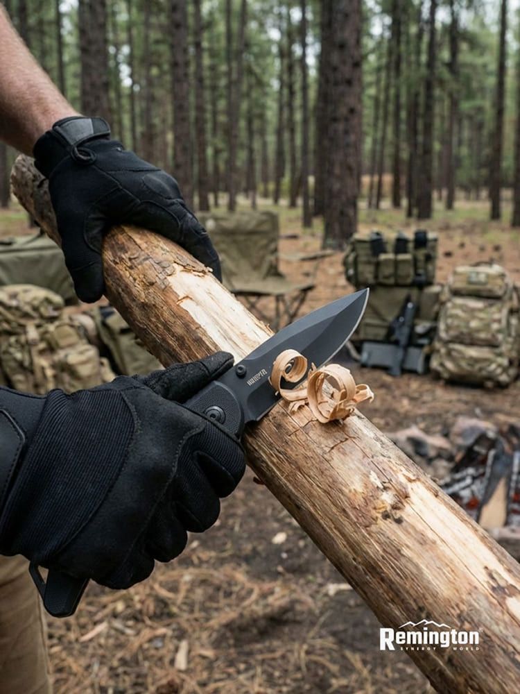 Нож складной туристический Remington Whisper Black