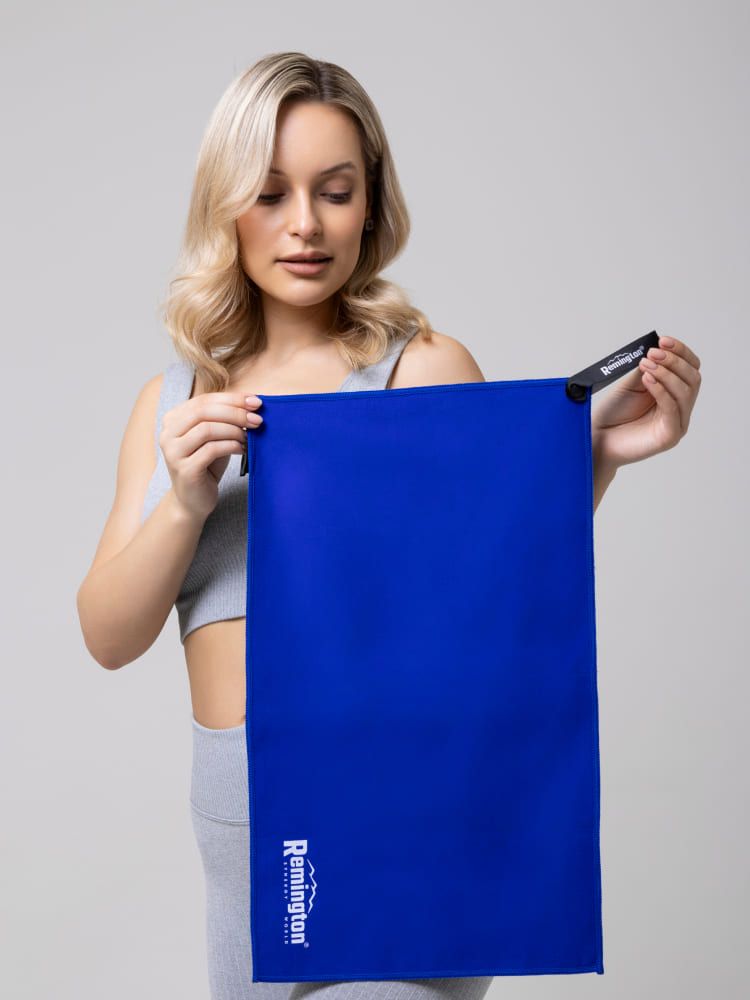 Полотенце Remington из микрофибры, 50*30 см, цвет синий, в резиновой коробке