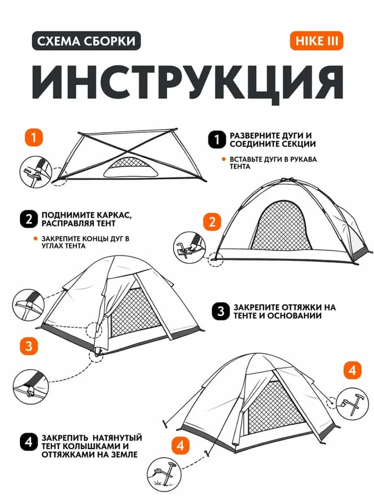 Палатка туристическая Remington Hike III, 3-х местная
