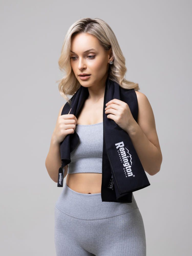 Полотенце Remington из микрофибры, 100*50 см, цвет чёрный, в сетчатом мешке