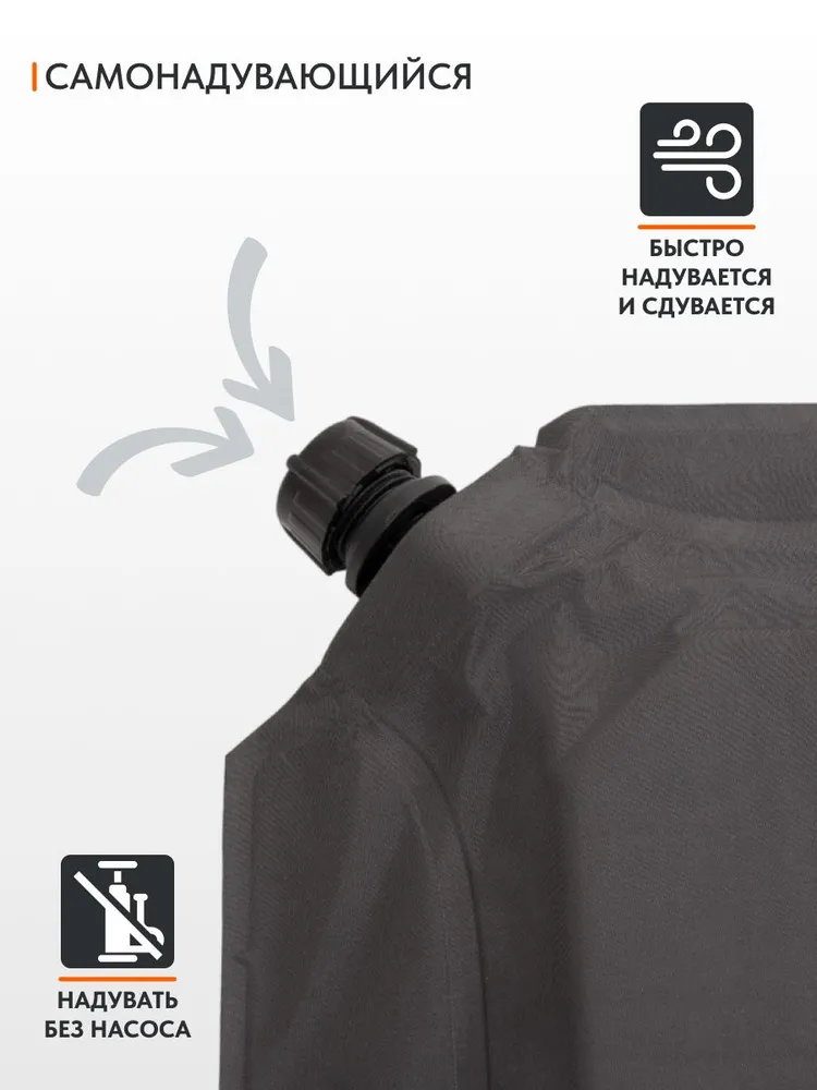 Самонадувающийся коврик Remington 192x60x3 (серый)