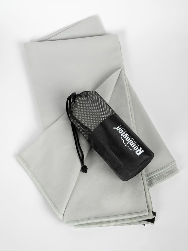 Полотенце Remington из микрофибры, 100*50 см, цвет серый, в сетчатом мешке