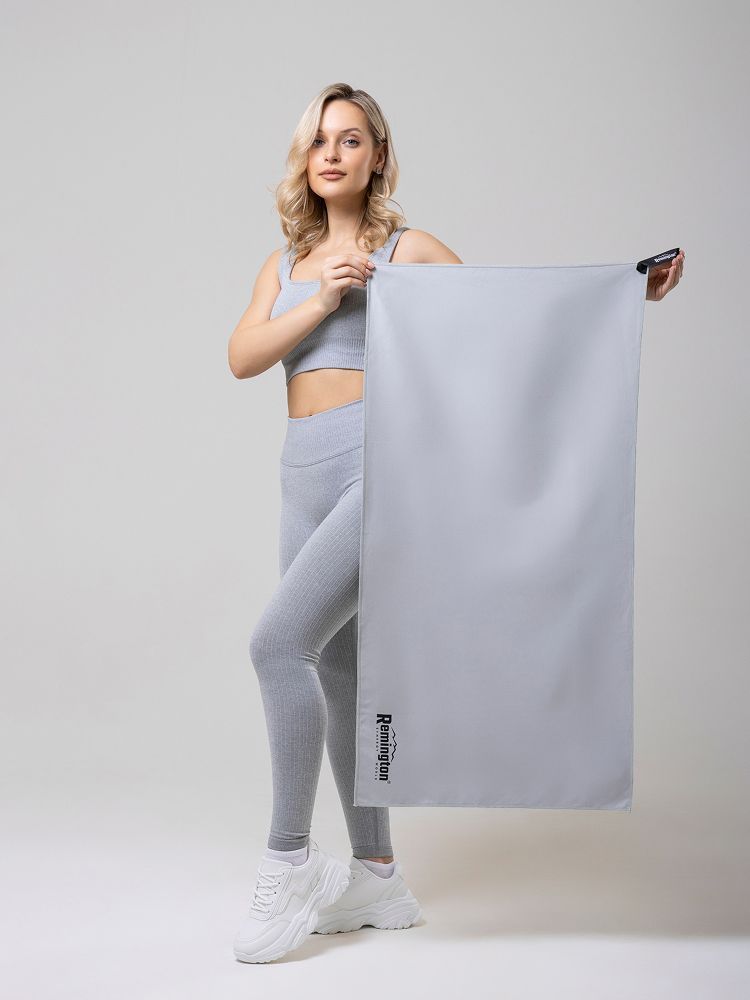 Полотенце Remington из микрофибры, 100*50 см, цвет серый, в резиновой коробке