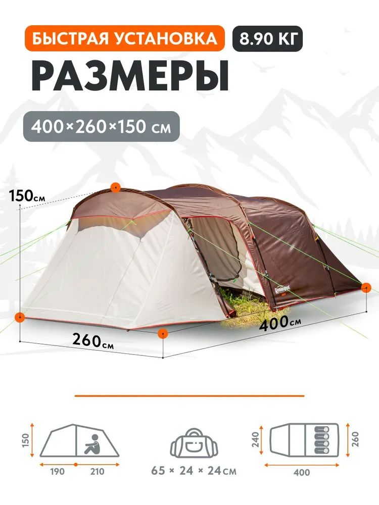 Палатка туристическая Remington Home, 4-х местная