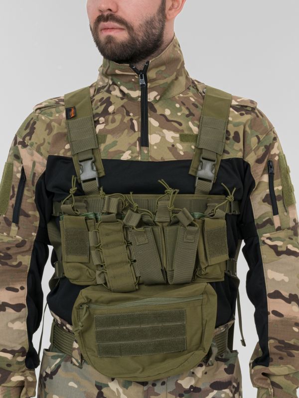 Разгрузка Remington нагрудная тактическая с подсумком Rifle Tactical Vest Army Green, фото, цена