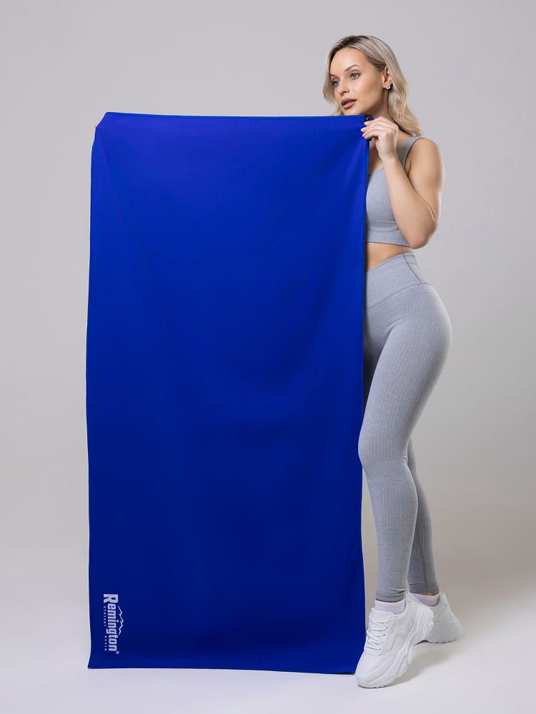 Полотенце Remington из микрофибры, 150*75 см, цвет синий, в сетчатом мешке