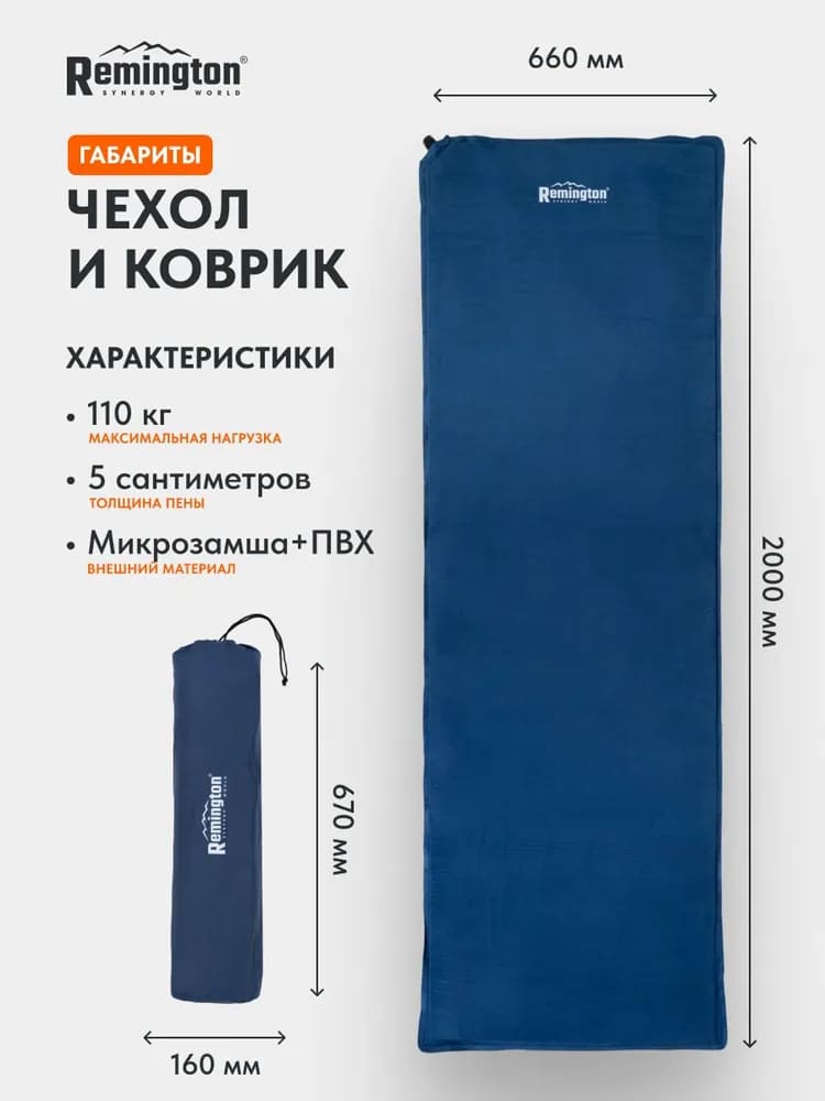 Самонадувающийся коврик Remington 200x66x5 (темно-синий)